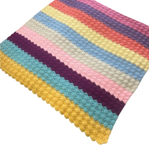 Other - Colorful Square Crochet Baby Blanket